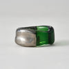 ANILLO ESMERALDA EN VIDRIO Y OTRO BLANCO